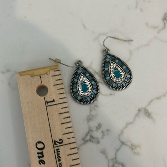 None Jewelry - Turquoise  and Silver Earrings